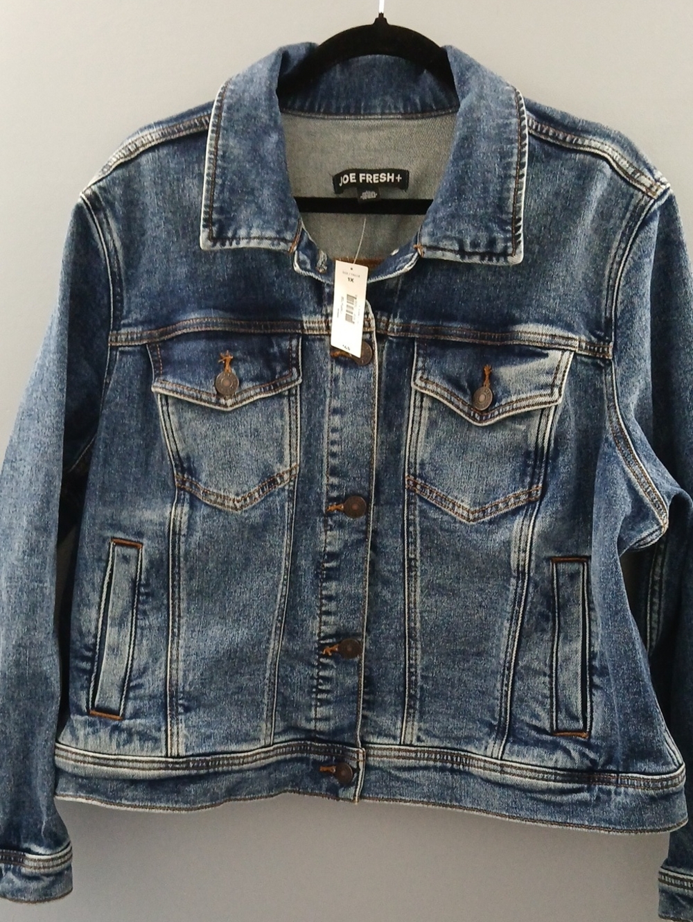 Joe Fresh Blue Denim Jacket - Women's Classic Trucker PTP 24 inches